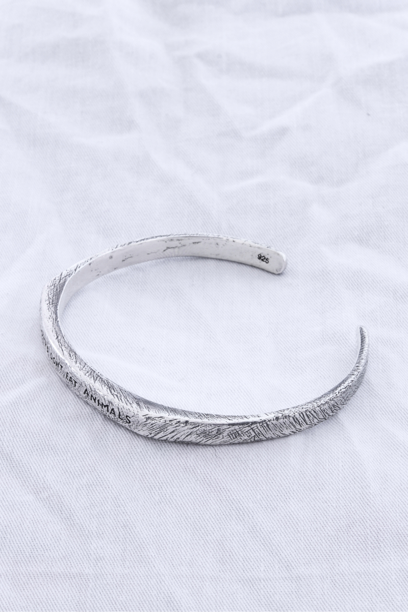 Animal Lovers Don't Eat Animals | Silver Cuff