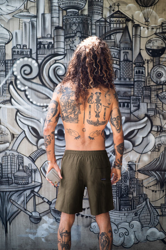 Linen Shorts | Military