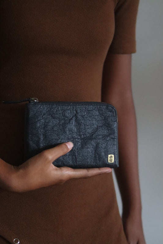 Zip Purse | Piñatex Pineapple Leather Charcoal
