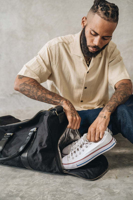 Weekender | Cactus Leather + Canvas Midnight