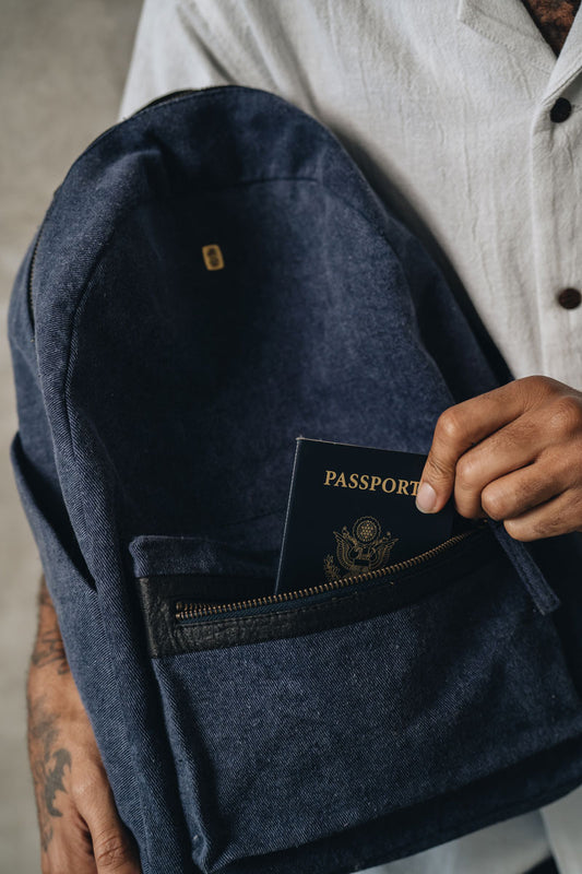 Rebel | Piñatex Pineapple Leather + Canvas Deep Sea