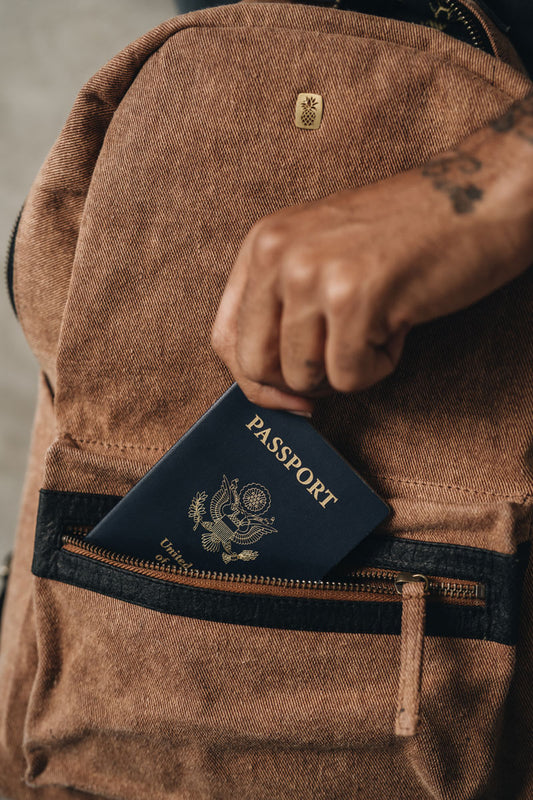 Rebel | Piñatex Pineapple Leather + Canvas Tobacco