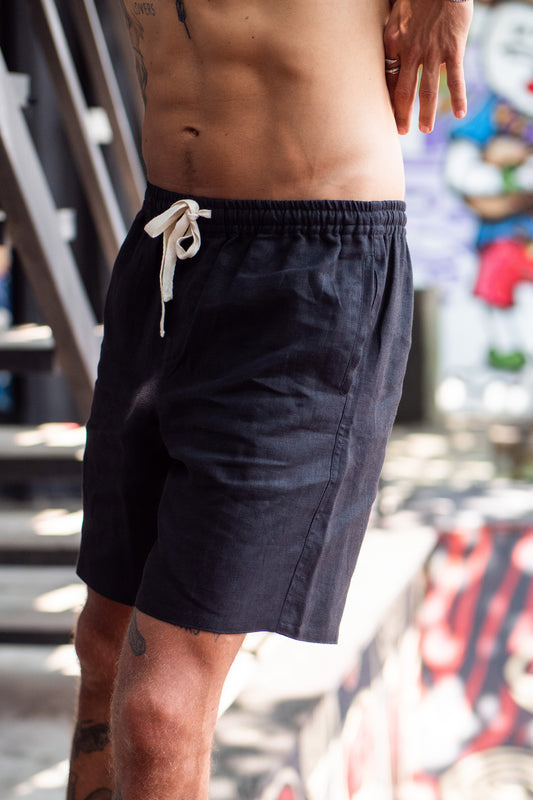 Linen Shorts | Midnight