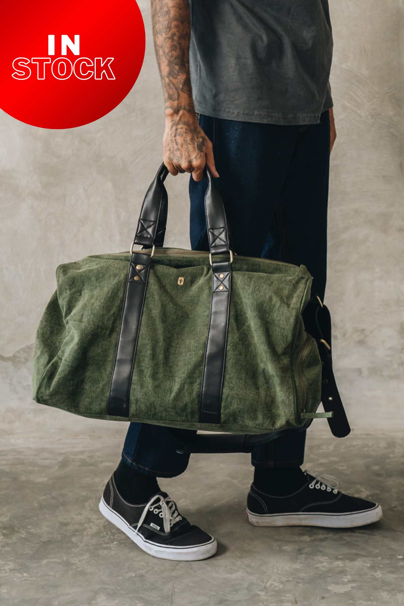 Weekender | Cactus Leather + Canvas Forrest