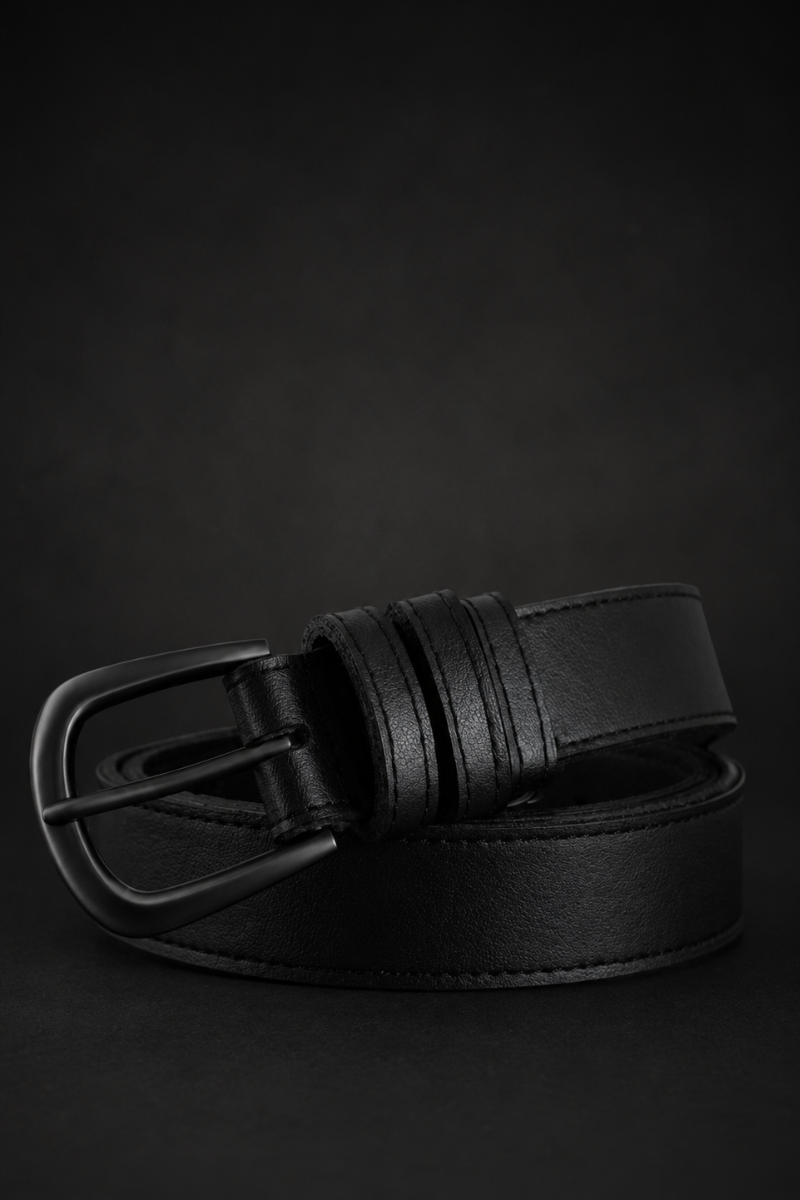 Slim Cactus Belt | Cactus Leather Noir