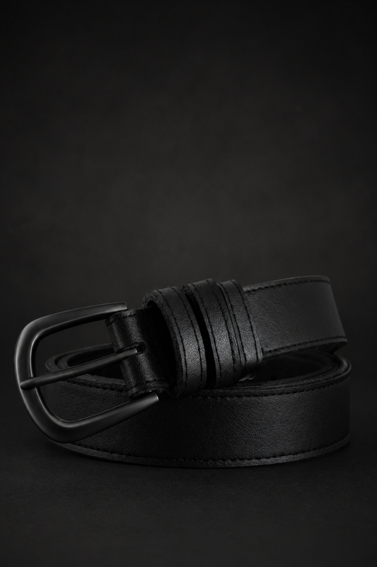 Slim Cactus Belt | Cactus Leather Noir