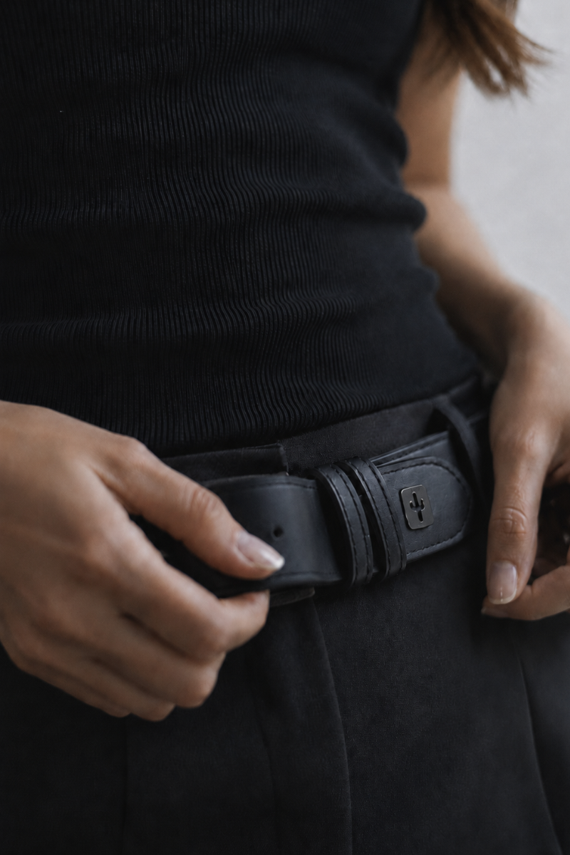 Classic Womens Belt | Cactus Leather Noir