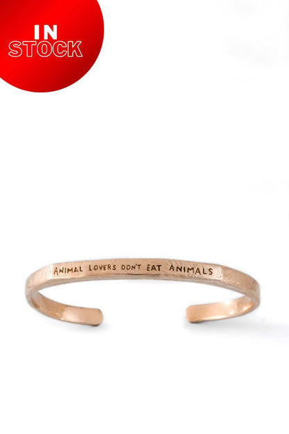 Animal Lovers Don't Eat Animals | Gold Cuff