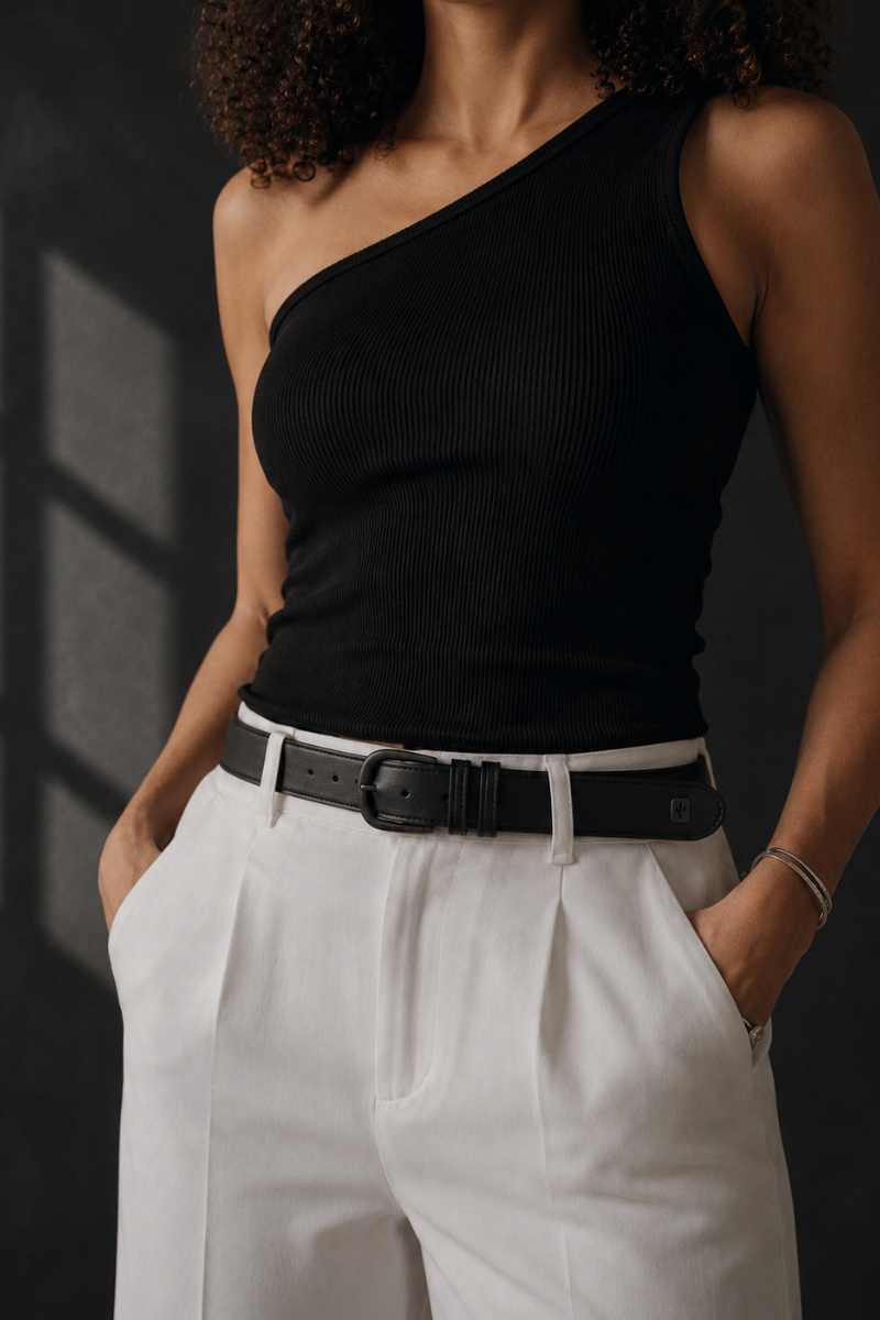 Classic Womens Belt | Cactus Leather Noir