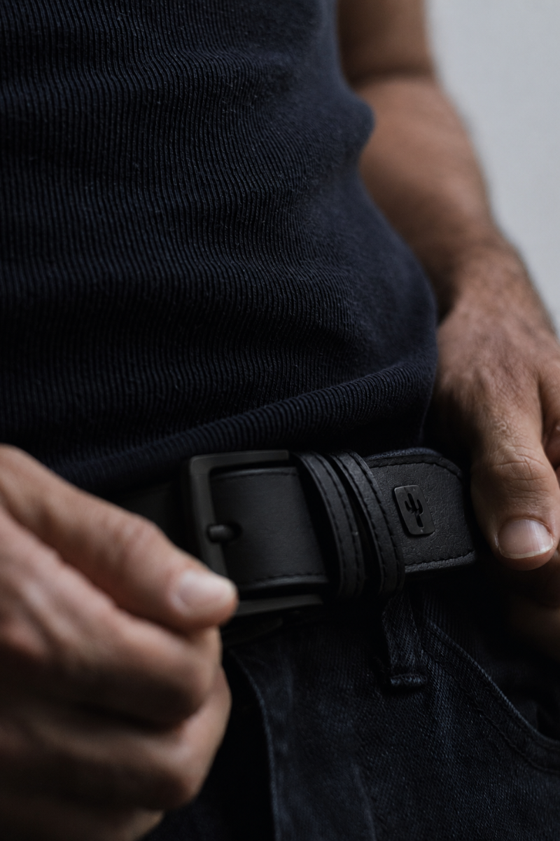 Classic Mens Belt | Cactus Leather Noir