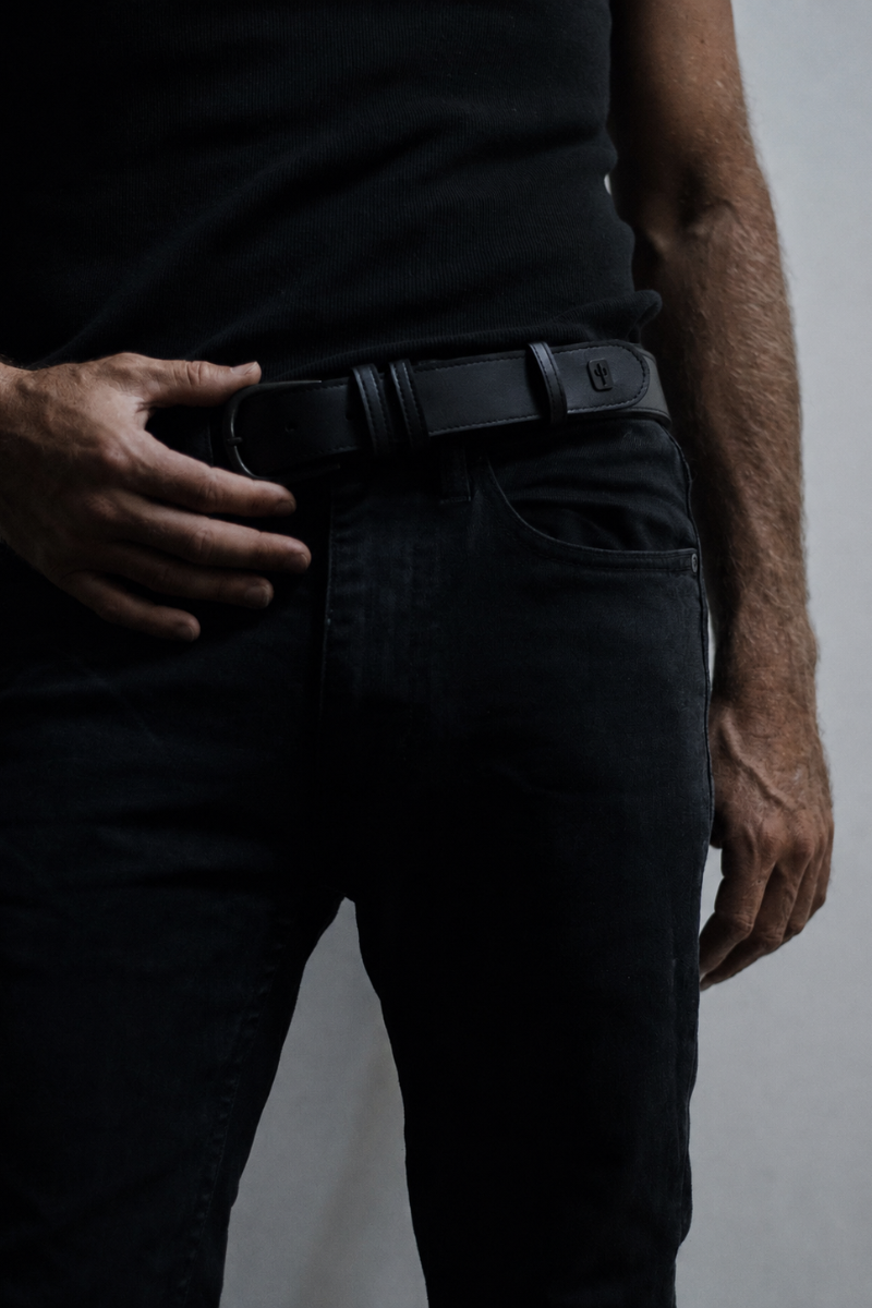 Classic Mens Belt | Cactus Leather Noir
