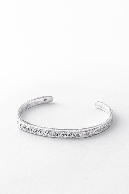 Animal Lovers Don't Eat Animals | Silver Cuff