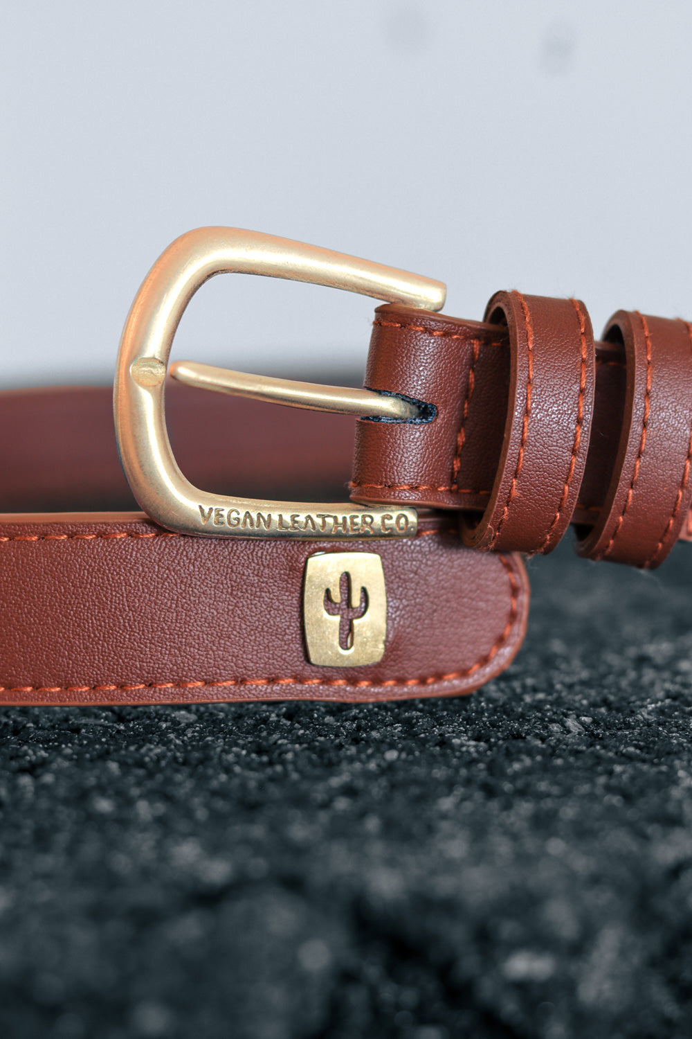 Slim Cactus Belt | Cactus Leather Brown