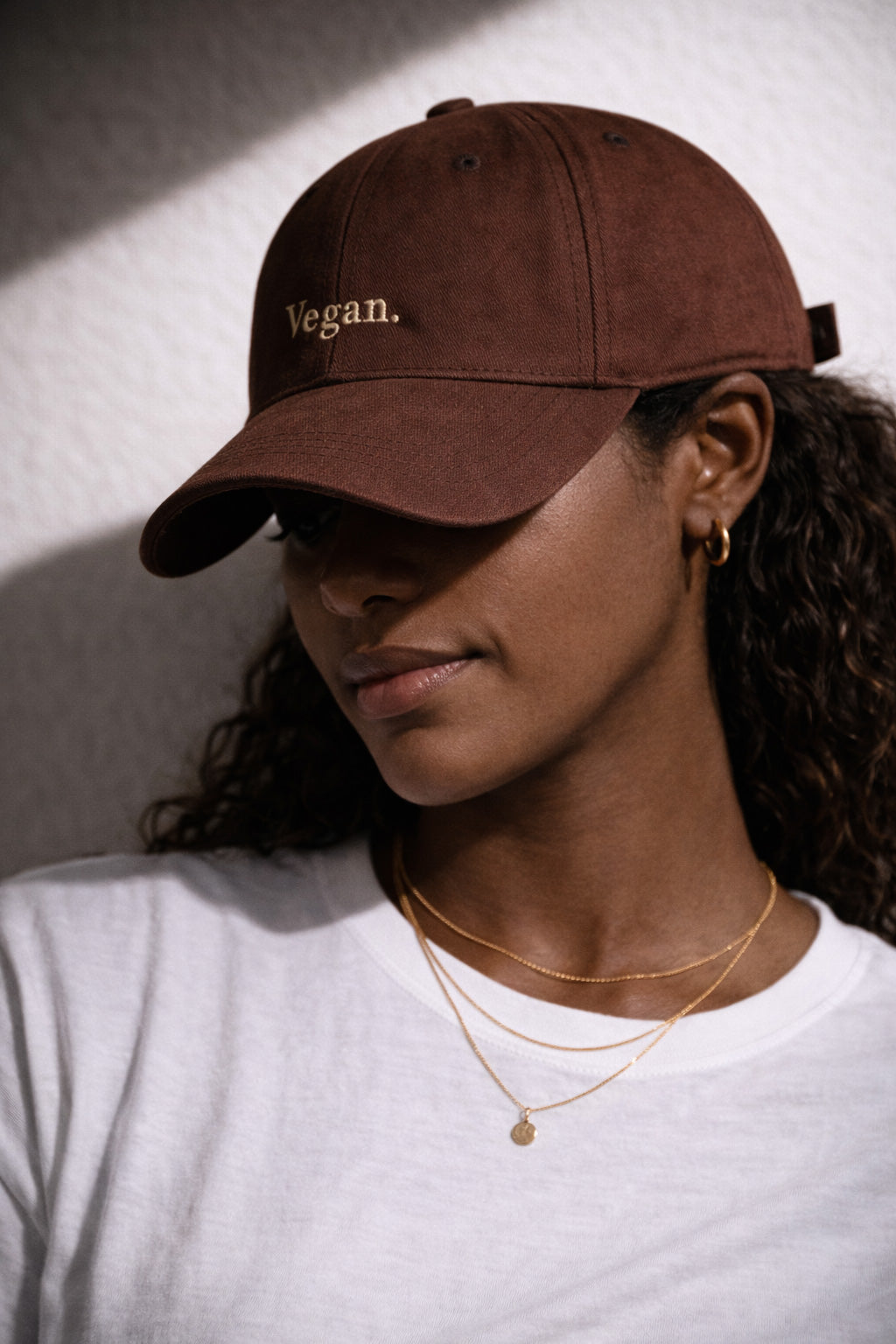 Vegan hat made from cotton twill, front view