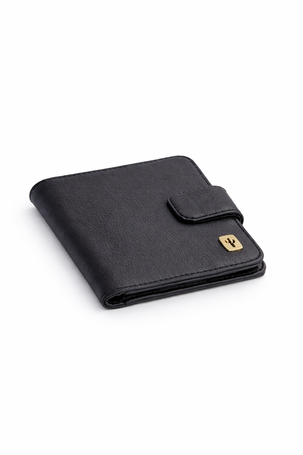 Vegan Womens wallet in black made from cactus leather, in hand