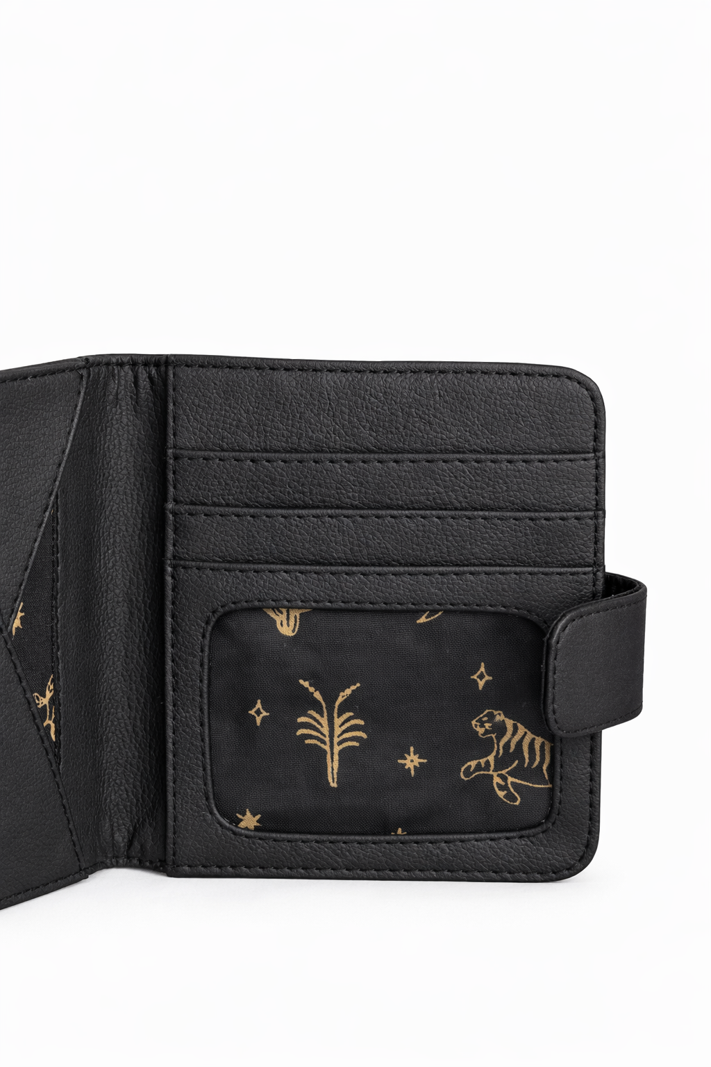 Vegan Womens wallet in black made from cactus leather, lifestyle shot