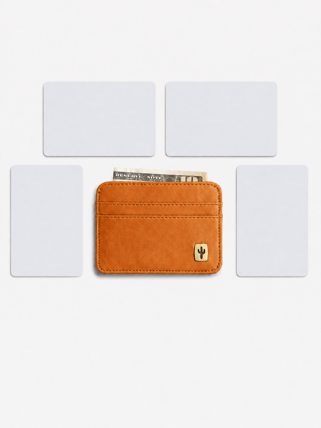 Vegan Womens card holder made from cactus leather, detail view