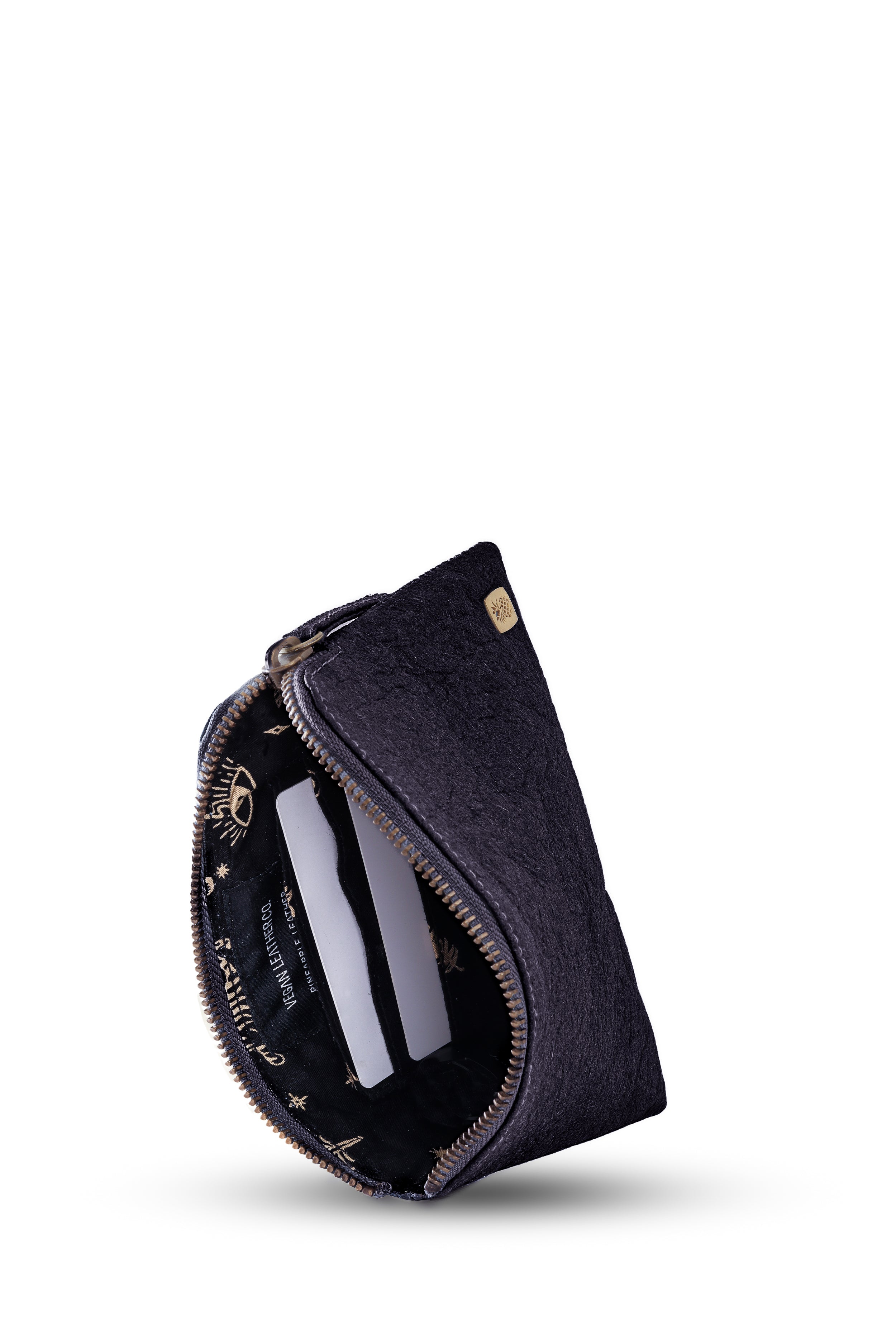 Zip Purse | Piñatex Pineapple Leather Charcoal – Vegan Leather Co.