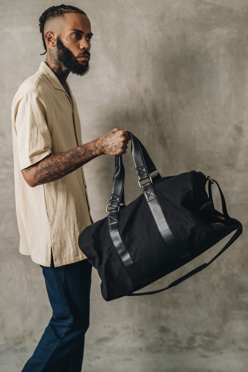 Weekender | Cactus Leather + Canvas | Midnight